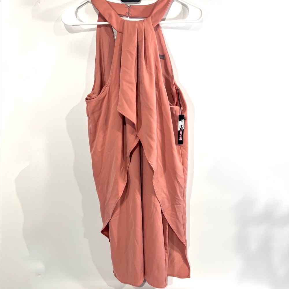 Issue New York Cold Shoulder Halter Blush Pink Dress NWT